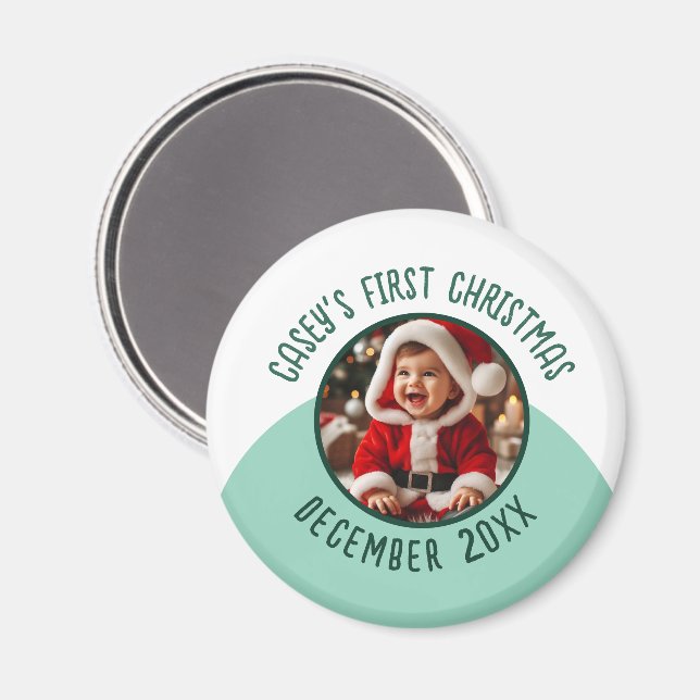 First Christmas Baby Custom Photo Add Name  Magnet (Front/Back)