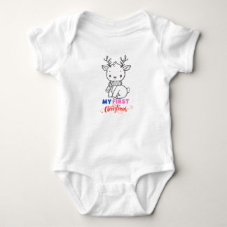First Christmas Baby, Cute Baby Reindeer BabySuits Bodysuit