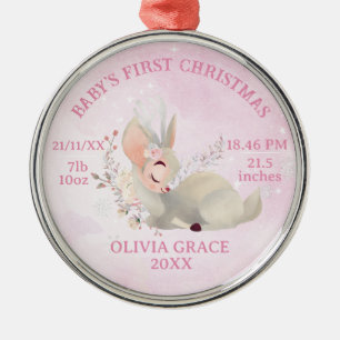 First Christmas baby details deer  Metal Tree Decoration