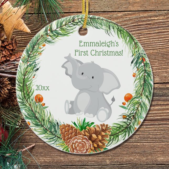 First Christmas « Baby Elephant Ceramic Tree Decoration (Creator Uploaded)