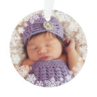 First Christmas Baby Girl Snowflake Frame Photo