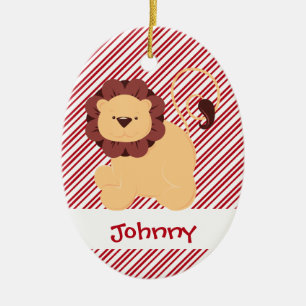 First Christmas Baby Lion Custom Ceramic Tree Decoration