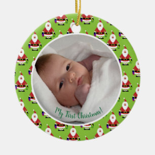 First Christmas baby photo Ceramic Tree Decoration