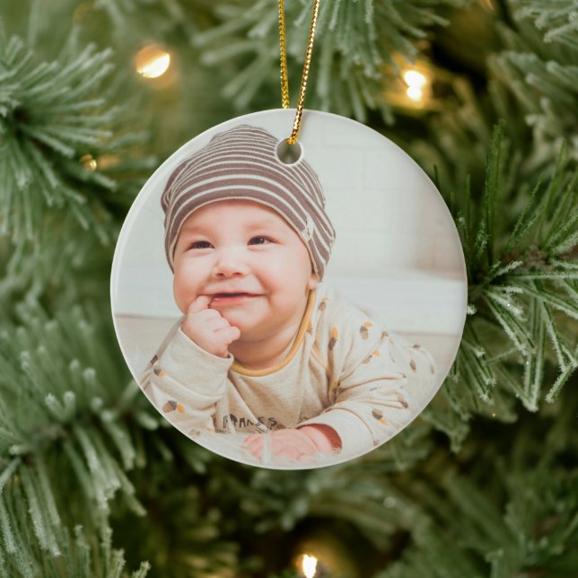 First Christmas Baby Photo  Ceramic Tree Decoration (Tree)