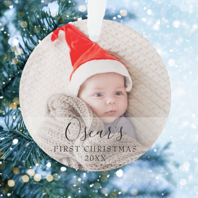 First Christmas Baby Photo Name  Ornament (Creator Uploaded)