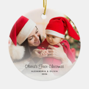 First Christmas Baby Photos Custom Ceramic Tree Decoration