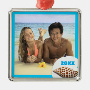 First Christmas Beach Themed Photo Ornament