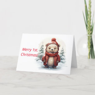 FIRST CHRISTMAS BEAR CHRISTMAS CARD