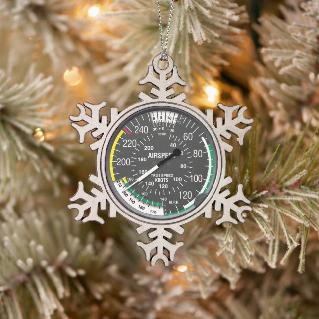 First Christmas Being A Pilot Snowflake Pewter Christmas Ornament (Tree)