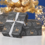First Christmas black reindeers elegant family Wrapping Paper<br><div class="desc">First Christmas natural charcoal black reindeer delicate elegant modern holiday favour design. Part of a stunning collection.</div>