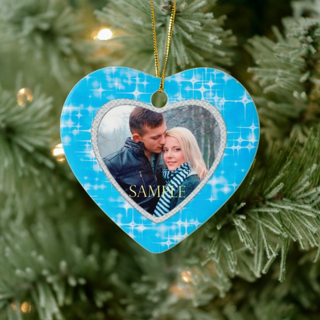 First Christmas Blue Ice Stars Template Ceramic Tree Decoration (Tree)