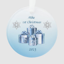 First Christmas Blue & Silver baby boy