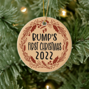 First Christmas bump   bump gift pregnancy xmas  Ceramic Tree Decoration