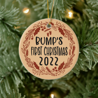 First Christmas bump | bump gift pregnancy xmas  Ceramic Tree Decoration