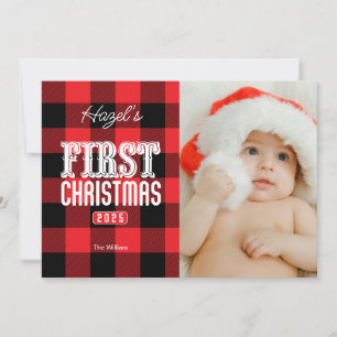 First Christmas Card with Personalised Picture