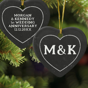 First Christmas Chalkboard Heart Ornament