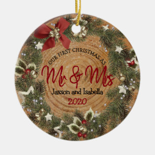 First Christmas - Christmas Wreath Ceramic Tree Decoration