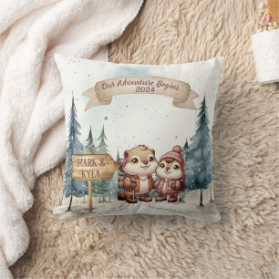 First Christmas Couple Christmas Newlywed Ornament Cushion