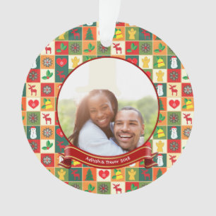 First Christmas  Couple Custom Photo Ornament