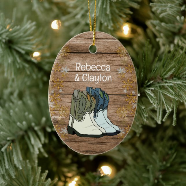 First Christmas Couples New Home Country Ceramic Tree Decoration (Tree)