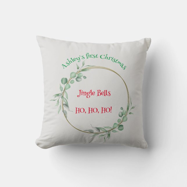 First Christmas Cushion. Customisable. Cushion (Front)