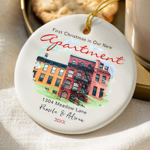 first christmas Custom apartment photo Ceramic Tree Decoration
