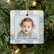 First Christmas Custom Baby Photo Holiday Ornament