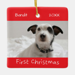 First Christmas Custom Pet Photo Ceramic Ornament
