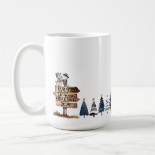 First Christmas Cute Couple Newlyweds Camping Coffee Mug