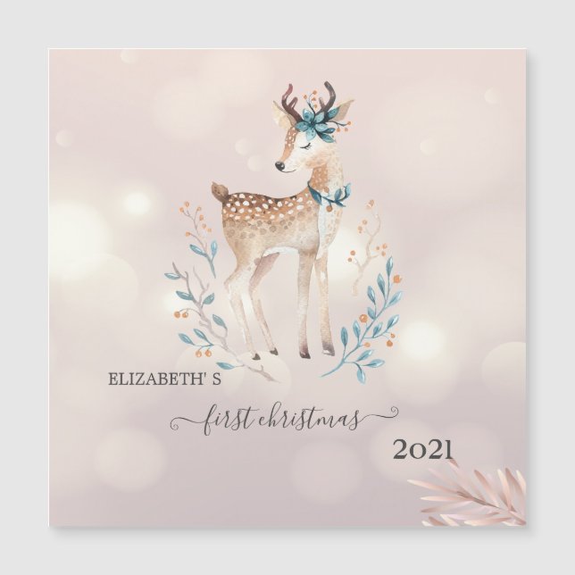 First Christmas,Cute Deer Holiday  (Front)