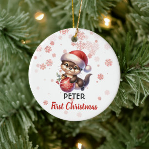 First Christmas cute Otter baby Ornament