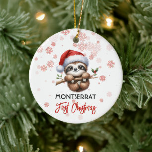 First Christmas cute Sloth baby Ornament