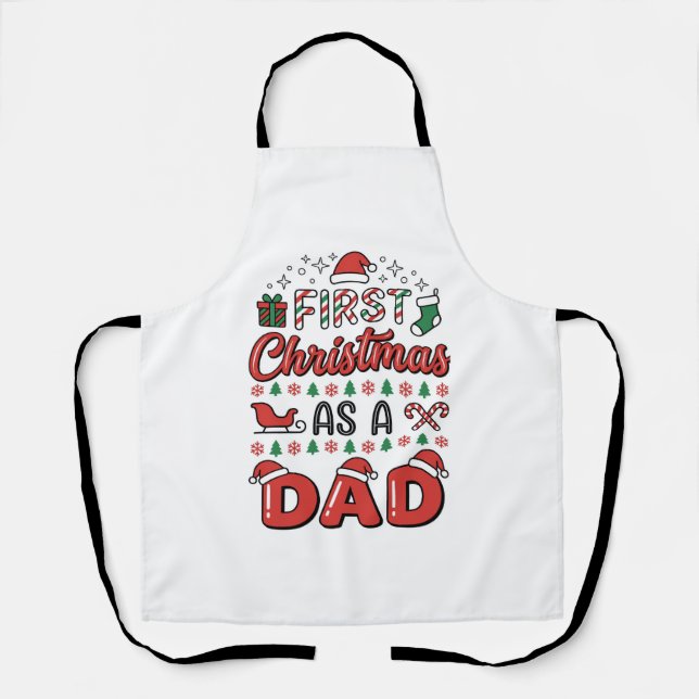 First Christmas Dad Holiday Apron (Front)