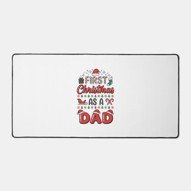 First Christmas Dad Holiday Desk Mat (Front)