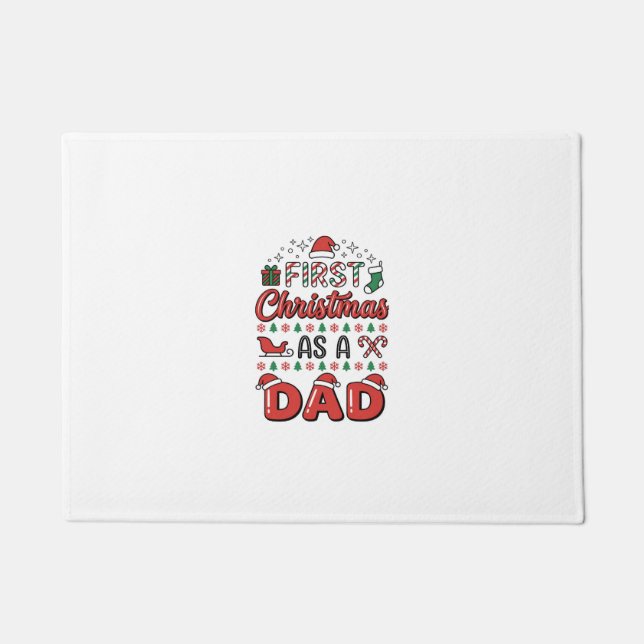 First Christmas Dad Holiday Doormat (Front)