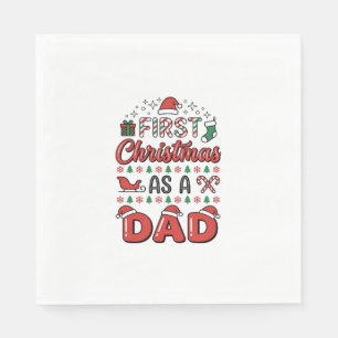 First Christmas Dad Holiday Napkin