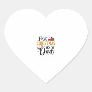 First Christmas Dad Holiday Truck Heart Sticker