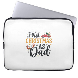 First Christmas Dad Holiday Truck Laptop Sleeve