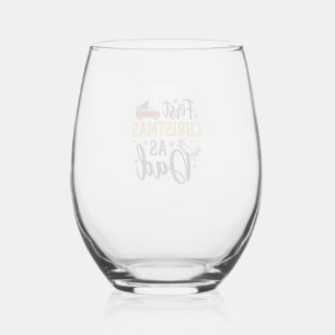 First Christmas Dad Holiday Truck Stemless Wine Glass