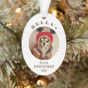 First Christmas Dog Pet Photo Stars  Ornament