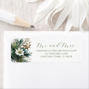 First Christmas Elegant Greenery Return Address
