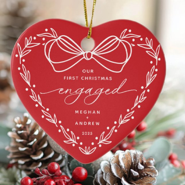 First Christmas Engaged Ceramic Tree Decoration (Creator Uploaded)