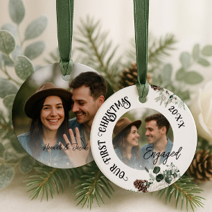 First Christmas Engaged Ceramic Tree Decoration