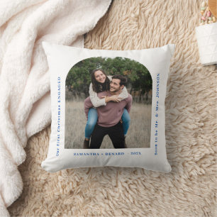 First Christmas Engaged Couples Photo Arch Cushion