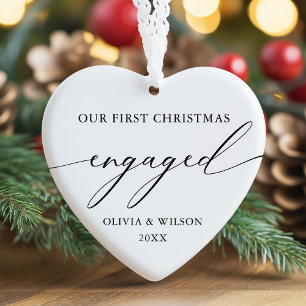 First Christmas Engaged Elegant Engagement Ornament