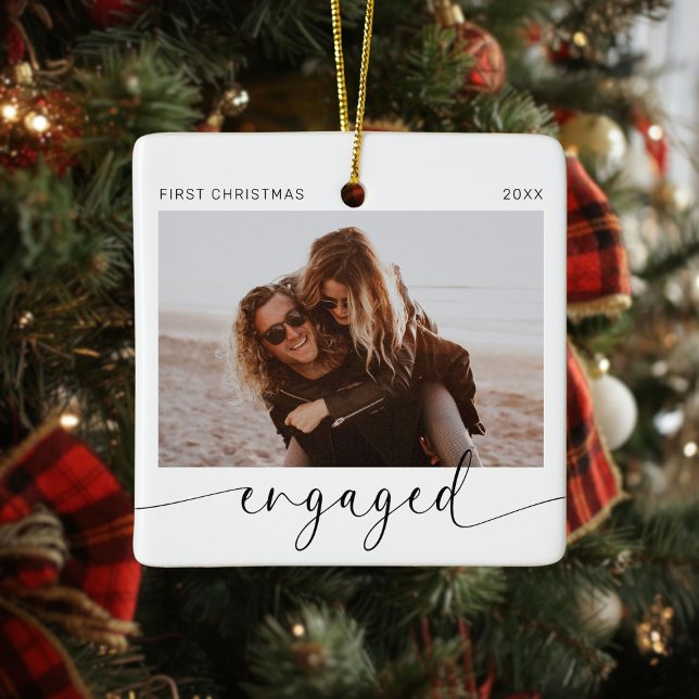First Christmas Engaged Keepsake  Ceramic Ornament (Creator Uploaded)