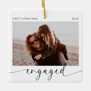 First Christmas Engaged Keepsake  Ceramic Ornament