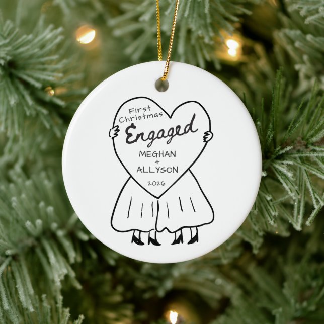 First Christmas Engaged Ornament (Tree)