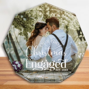 First Christmas Engaged Photo Block