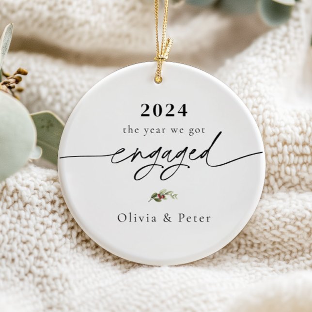 First Christmas Engaged Photo  Ceramic Tree Decoration (Creator Uploaded)